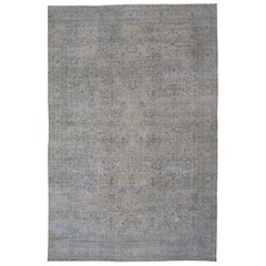Very Large Antique Amritsar Rug with Flower & Leaf Design in Blush, Blue, Brown