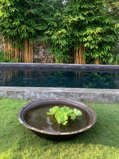 Antique Bronze Batik Dye Storage Bowl / Garden Water Bowl / Planter