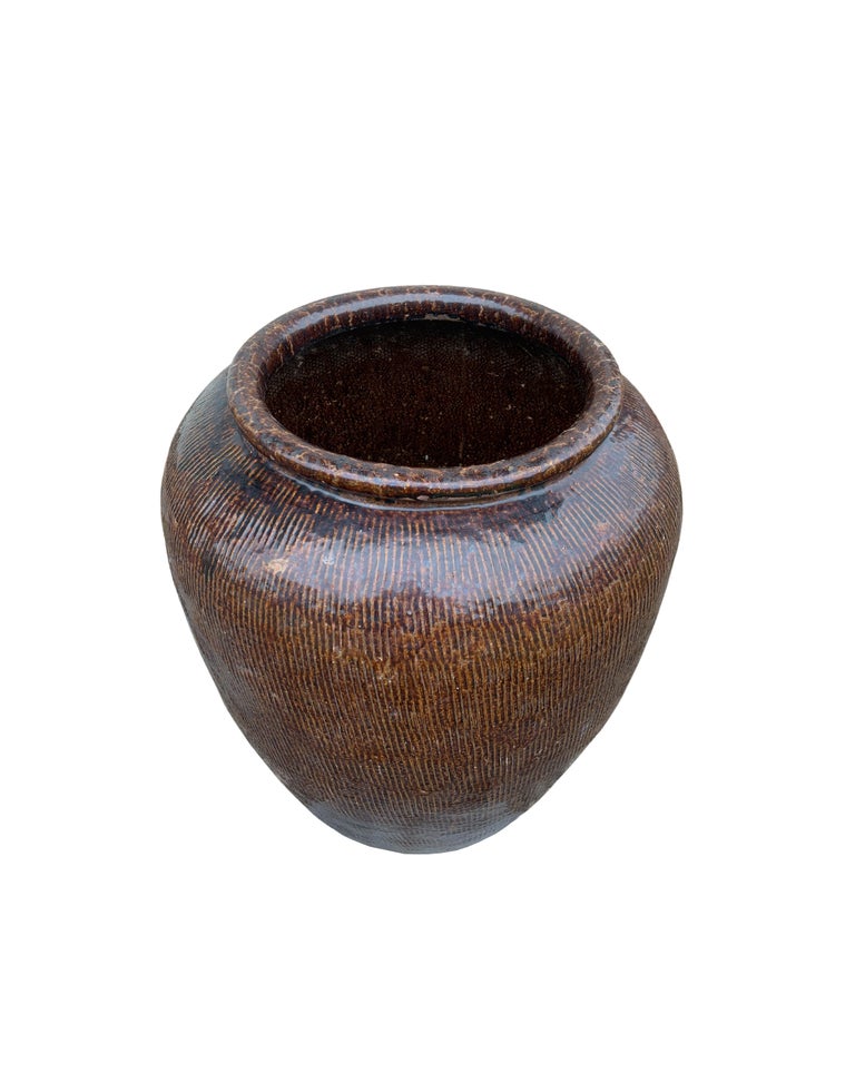 Antique Chinese Glazed Ceramic Soy Sauce Jar, c. 1900 For Sale at 1stDibs