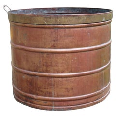 Very Large Antique Copper and Brass Garden Planter Plant Pot