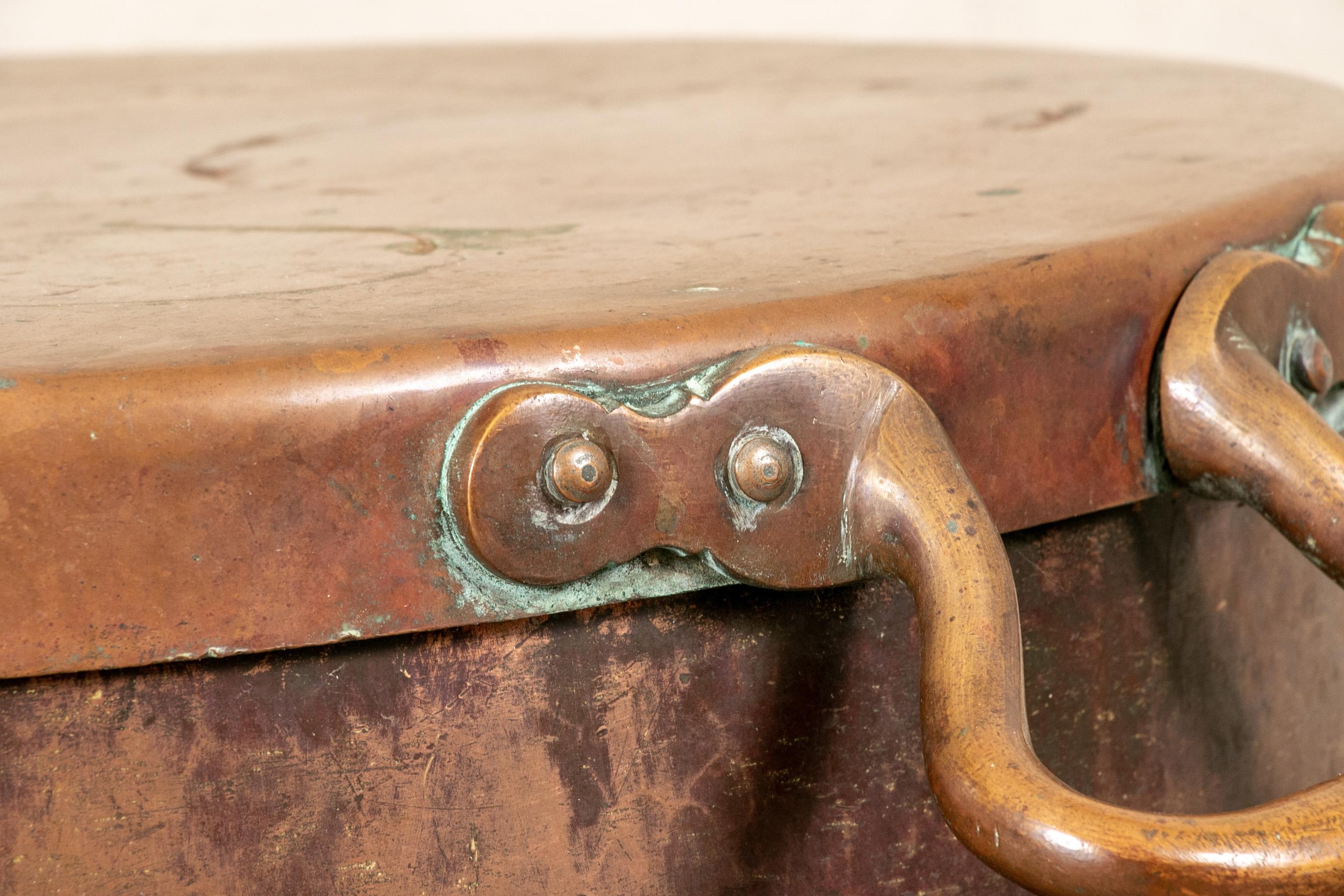 Very Large Antique Copper Lidded Dispenser with Brass Spigot 3