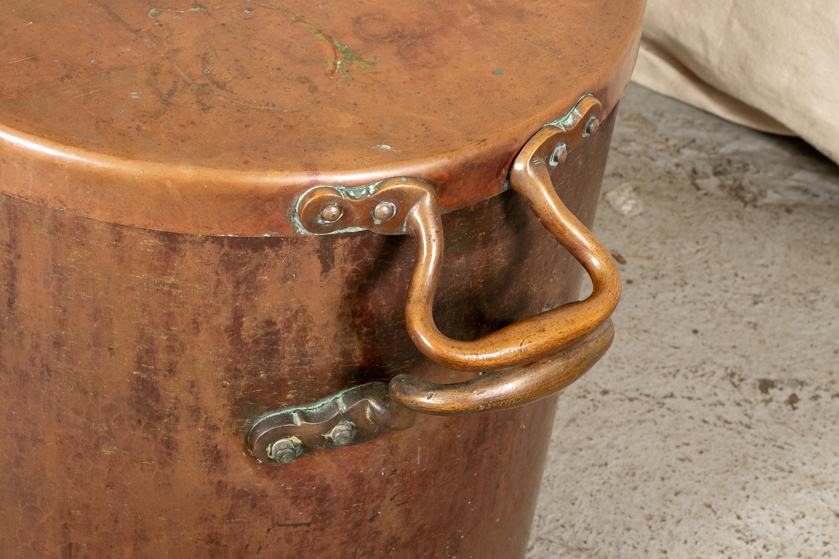 Very Large Antique Copper Lidded Dispenser with Brass Spigot 5
