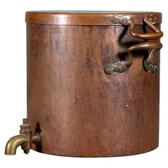 Very Large Antique Copper Lidded Dispenser with Brass Spigot