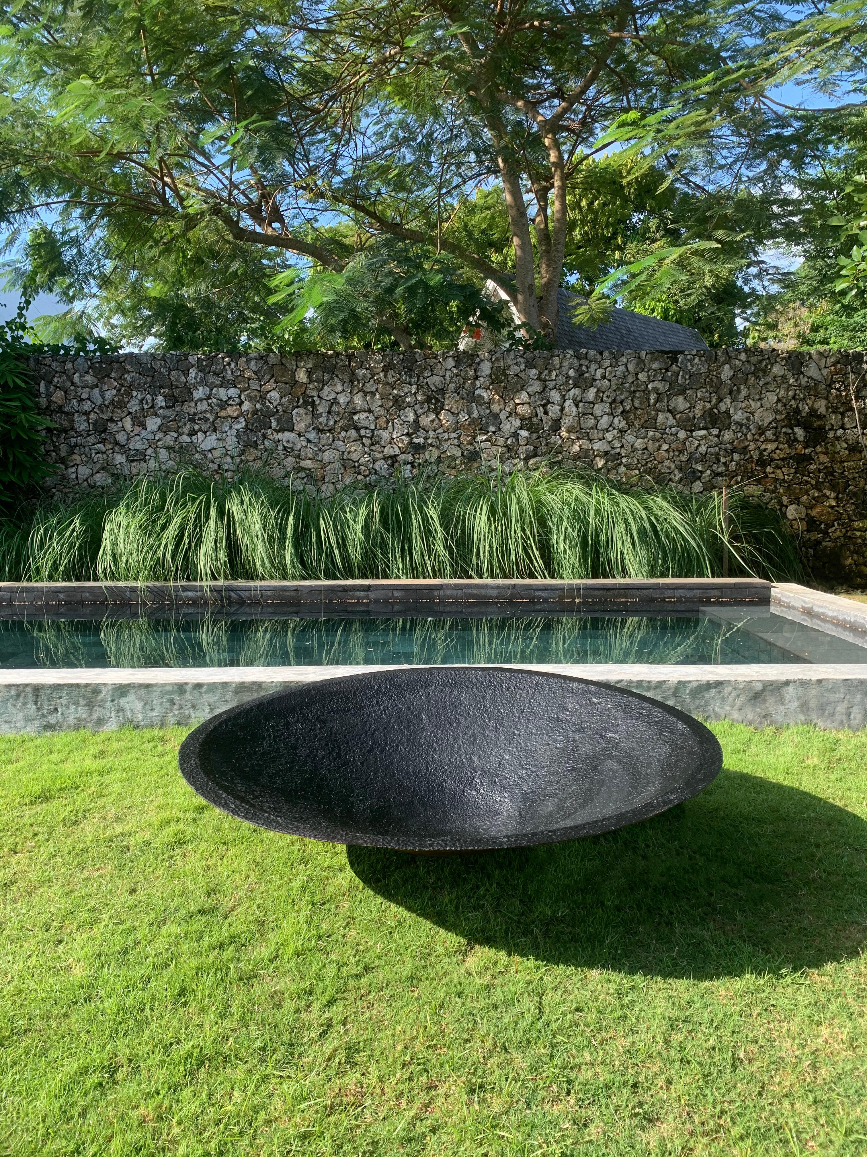 large metal bowl for garden