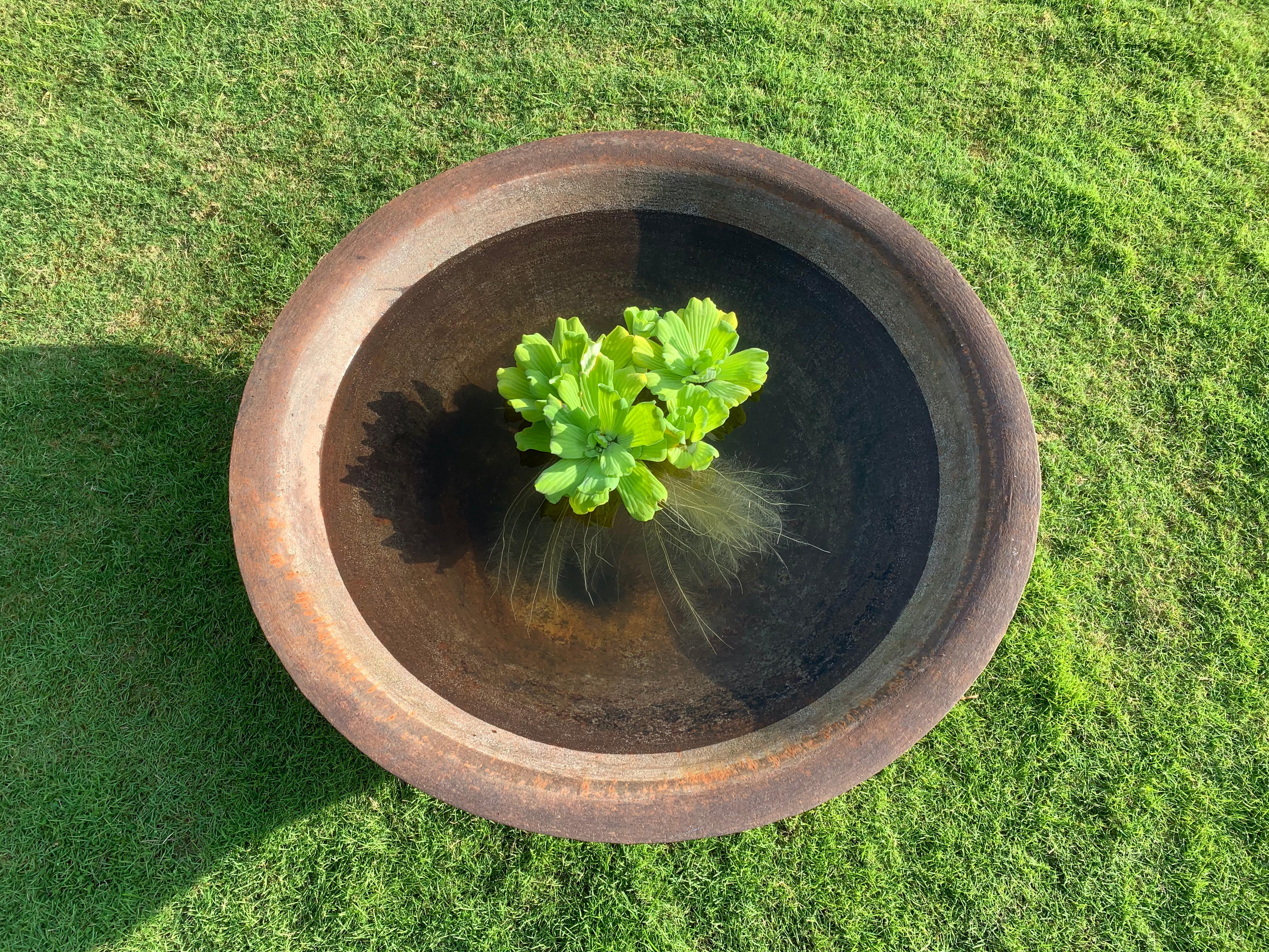 corten steel water bowl