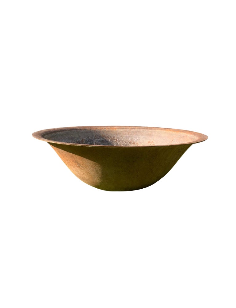 Cast Antique Corten Steel Bowl / Garden Water Bowl / Planter / Fire Bowl For Sale