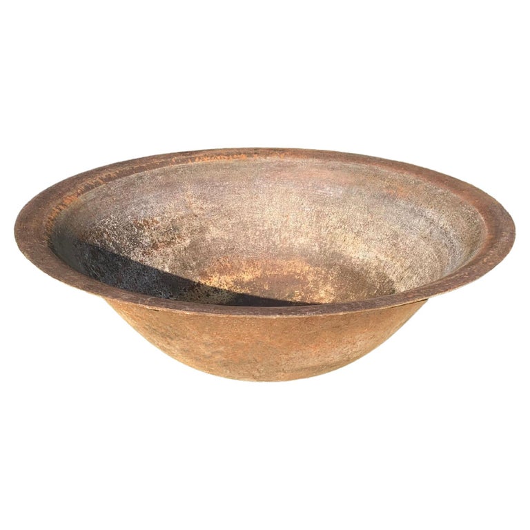 Antique Corten Steel Bowl / Garden Water Bowl / Planter / Fire Bowl For Sale