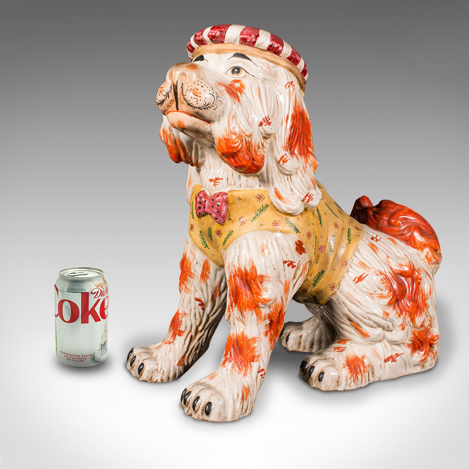 Very Large Antique Decorative Dog, English, Ceramic, Life Size Figure, Victorian 6