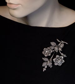Very Large Antique ‘En Tremblant’ Diamond Brooch