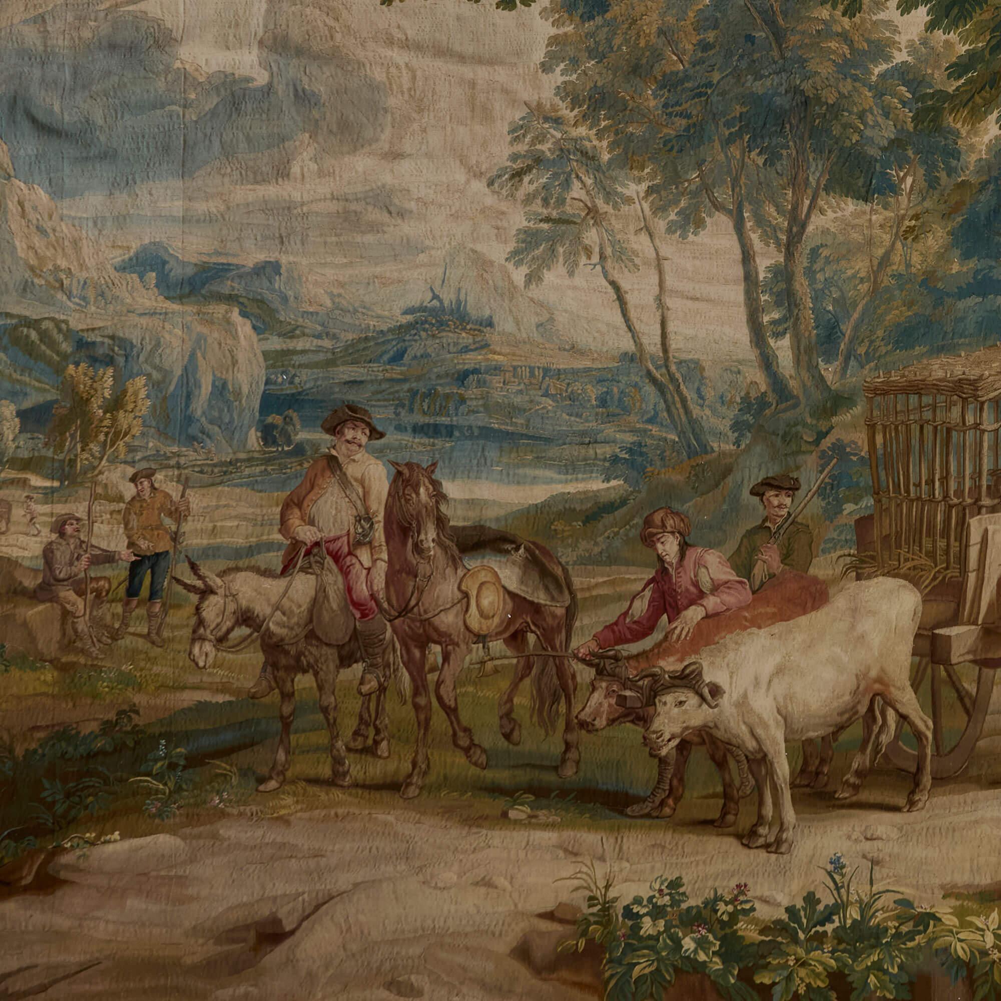 Belgian Very Large Antique Flemish Literary Don Quixote Tapestry Leyniers For Sale