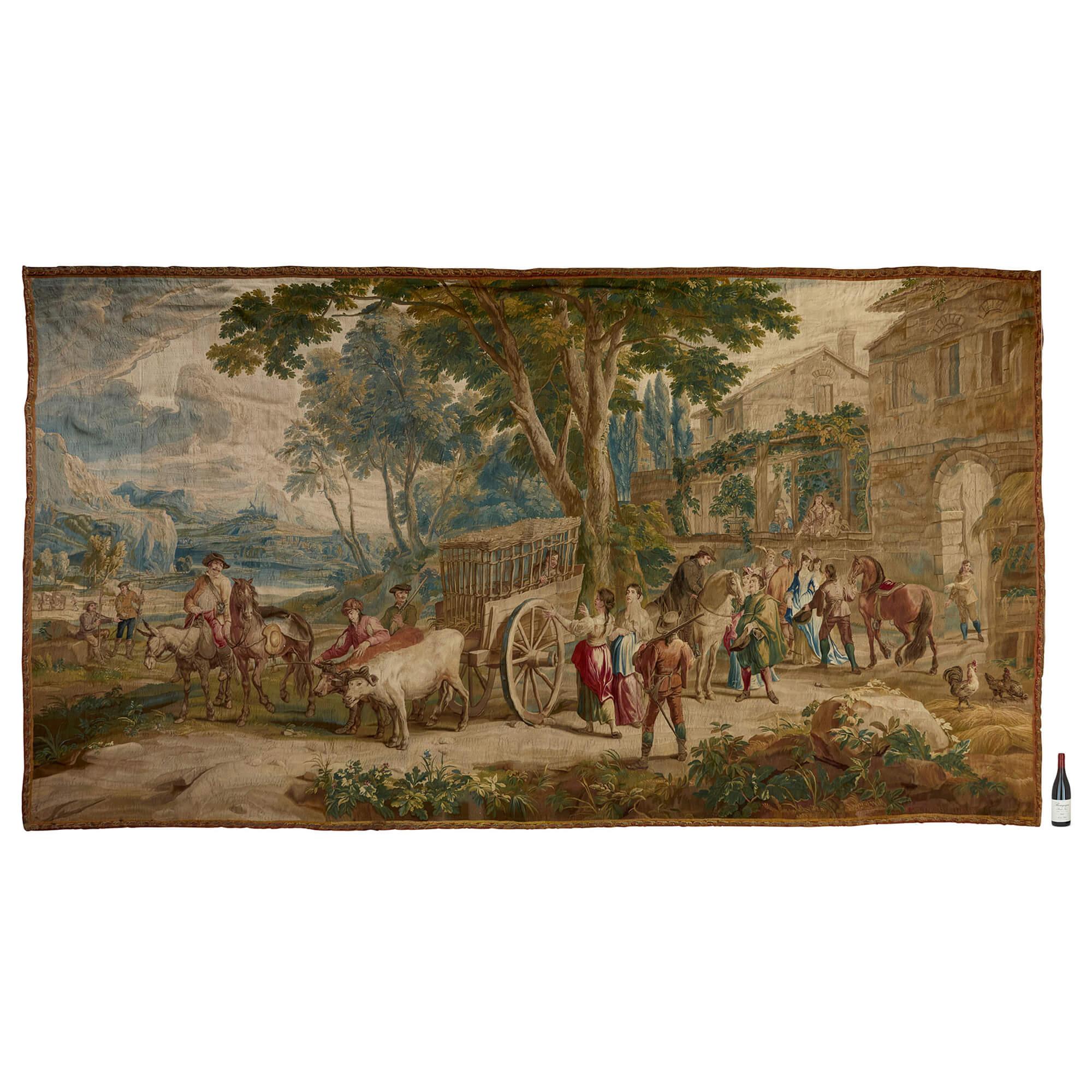 Very Large Antique Flemish Literary Don Quixote Tapestry Leyniers In Good Condition For Sale In London, GB