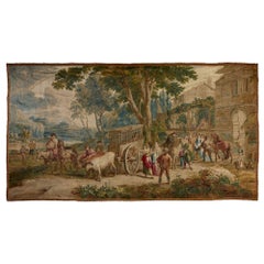 Very Large Antique Flemish Literary Don Quixote Tapestry Leyniers