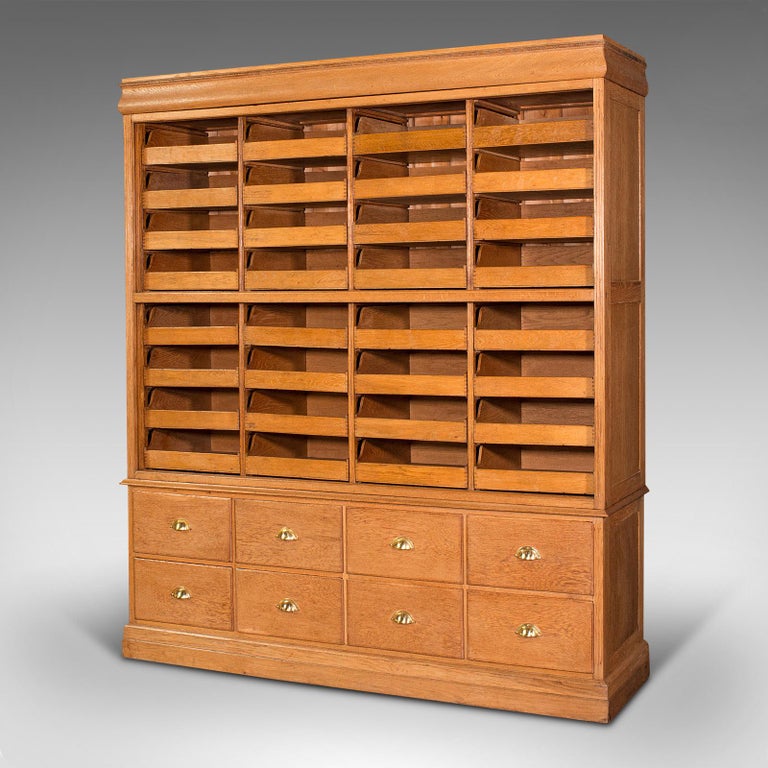 British Very Large Antique Haberdashery Cabinet, Oak, Collector, Shop, Rack, Edwardian For Sale