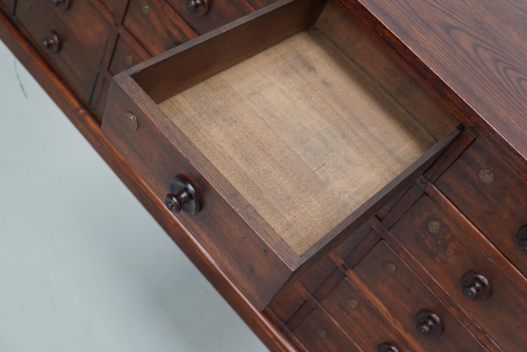 Very Large Antique Hardwood Apothecary Cabinet / Bank of Drawers, ca 1900 For Sale 10