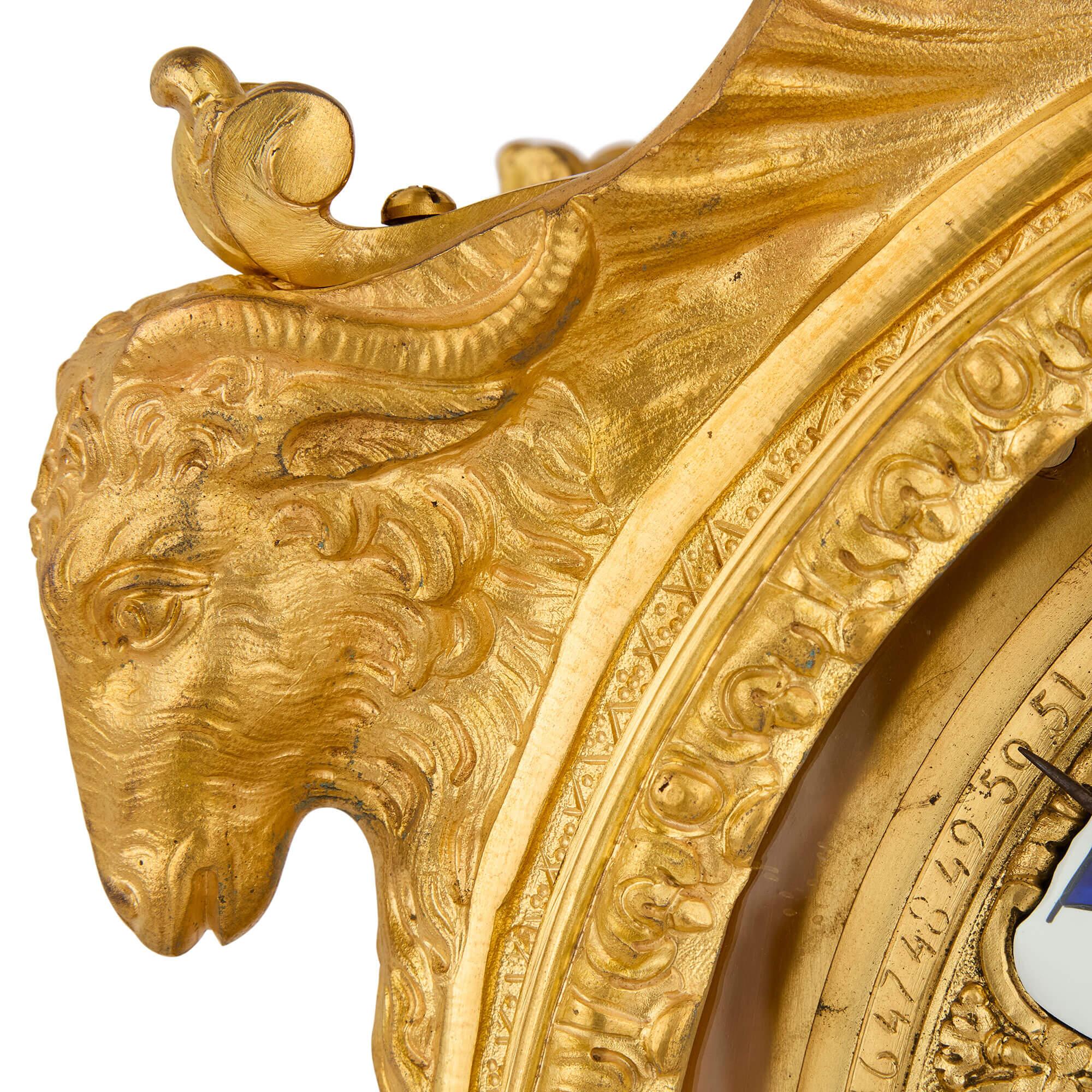 Very Large Antique Louis XV Style Mantel Clock by Beurdeley and Raingo Frères In Good Condition For Sale In London, GB