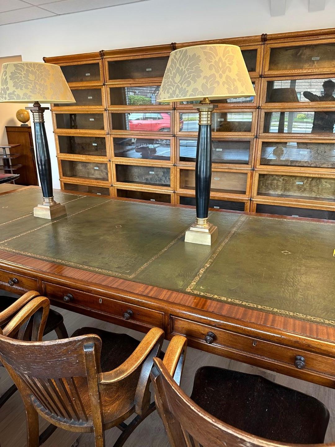 Very large antique oak Globe Wernicke bookcase wall For Sale 6