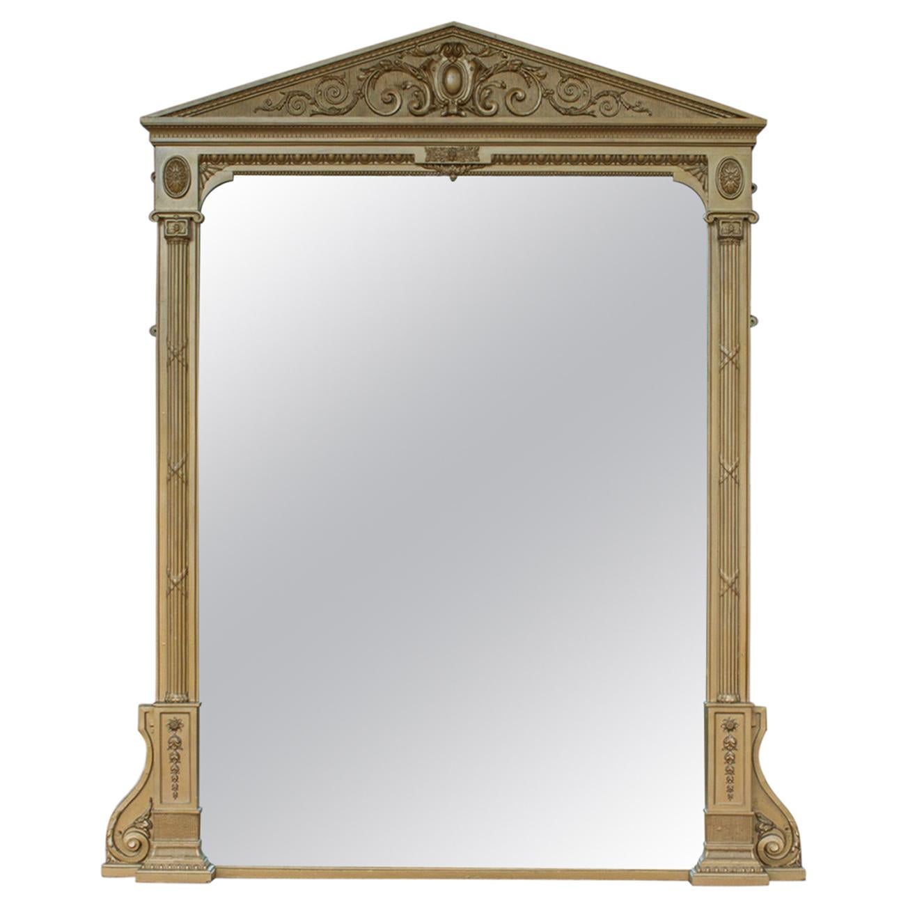 Very Large Antique Overmantel Mirror, Classical, circa 1850 For Sale