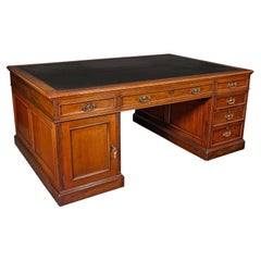Very Large Antique Partner's Desk, English, Twin Pedestal, Maple & Co, Edwardian
