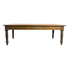 Very Large Antique Pine Farm-House Table with 2 Drawers