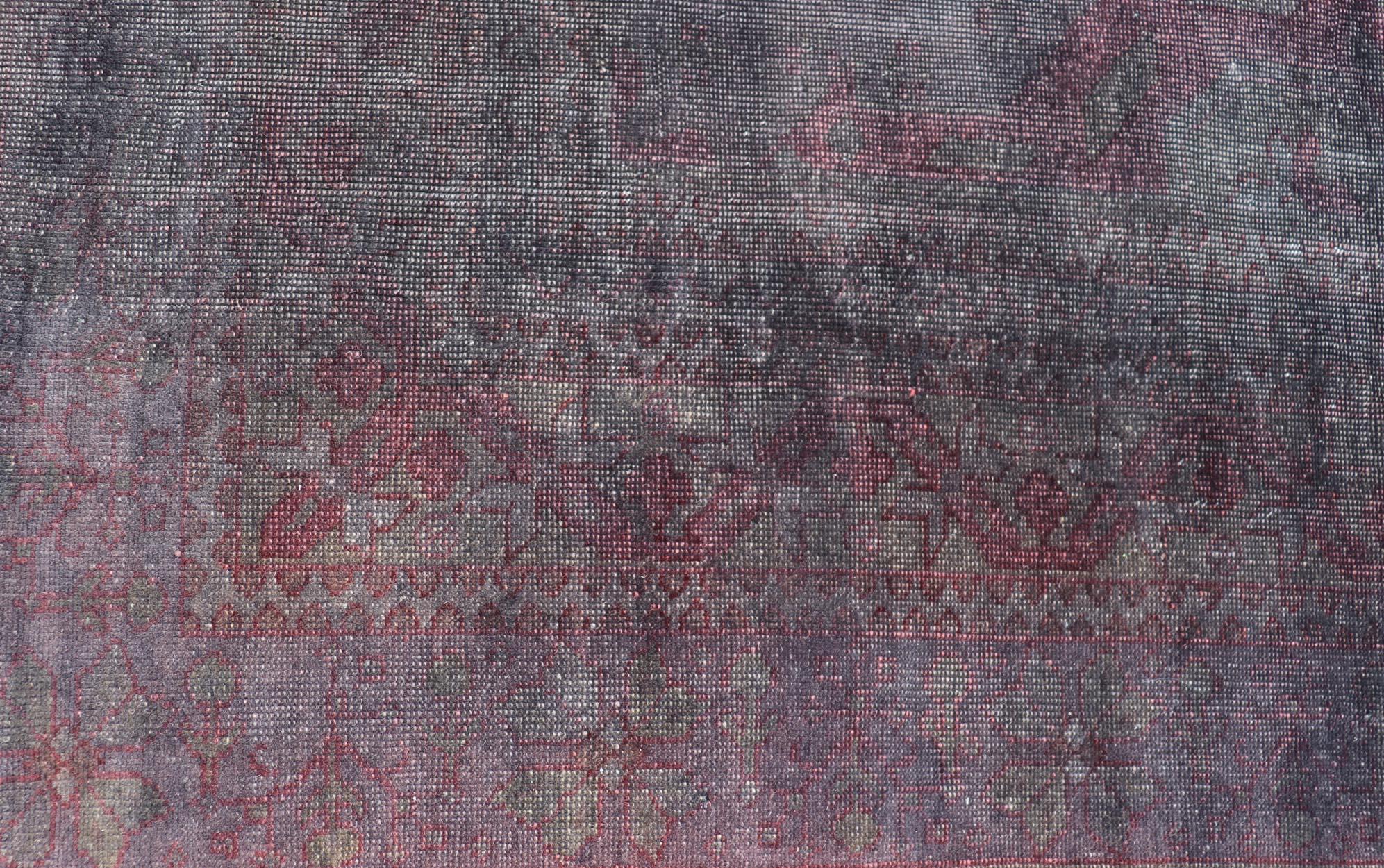 Oushak turco antiguo muy grande con medallón geométrico  12'10 x 22'10 en venta 7