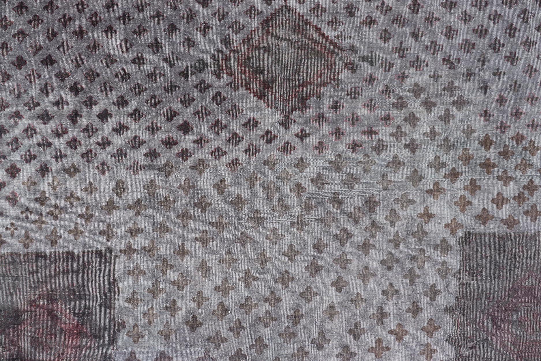 Oushak turco antiguo muy grande con medallón geométrico  12'10 x 22'10 en venta 8