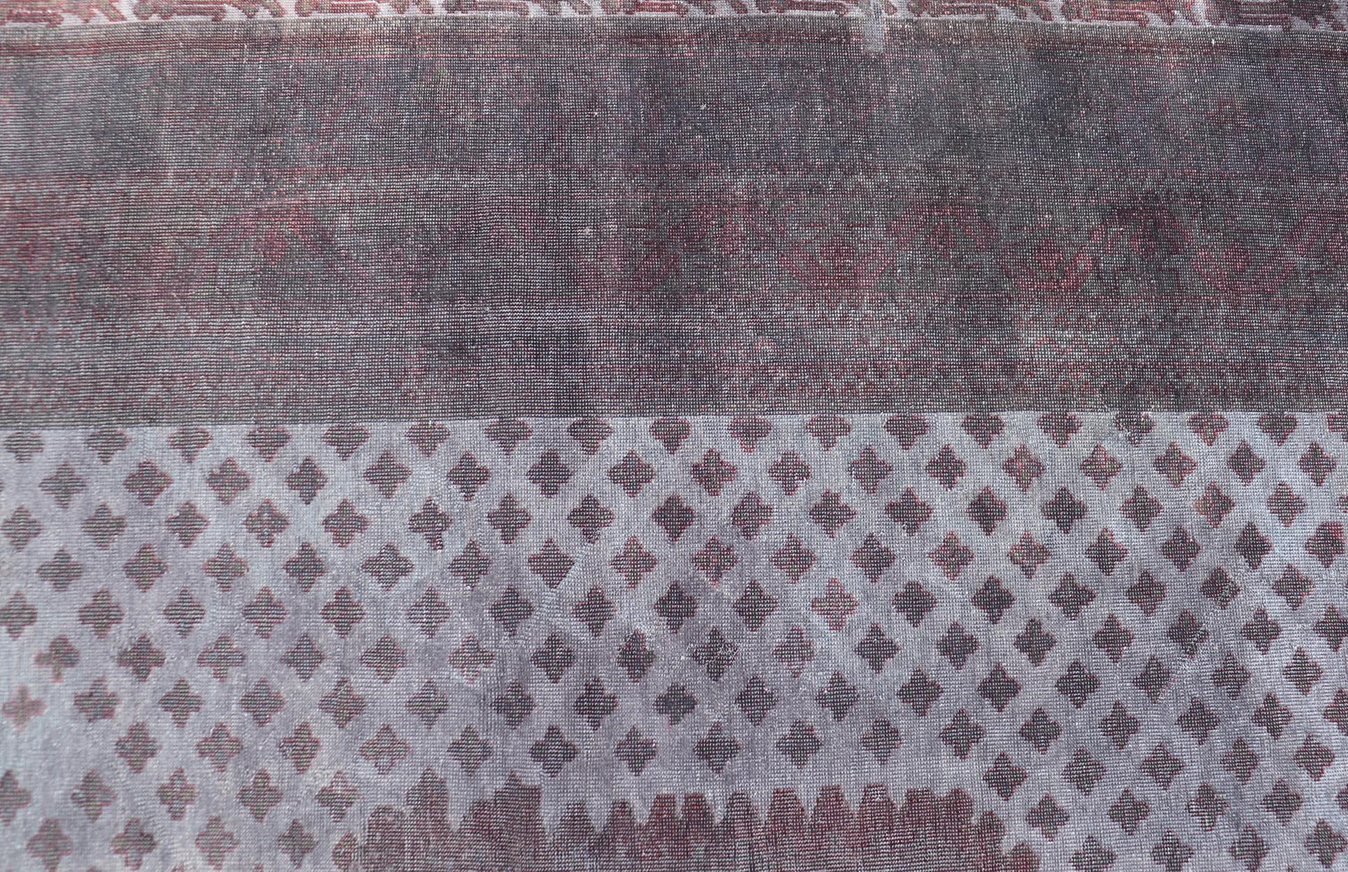 Oushak turco antiguo muy grande con medallón geométrico  12'10 x 22'10 siglo XX en venta
