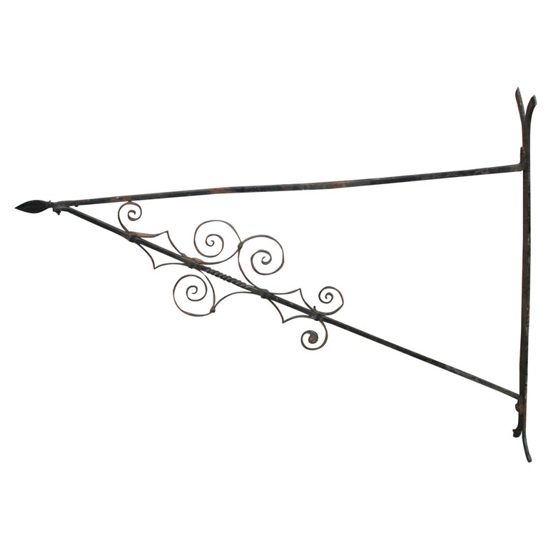 Very Large Antique Wrought Iron Wall Bracket at 1stDibs