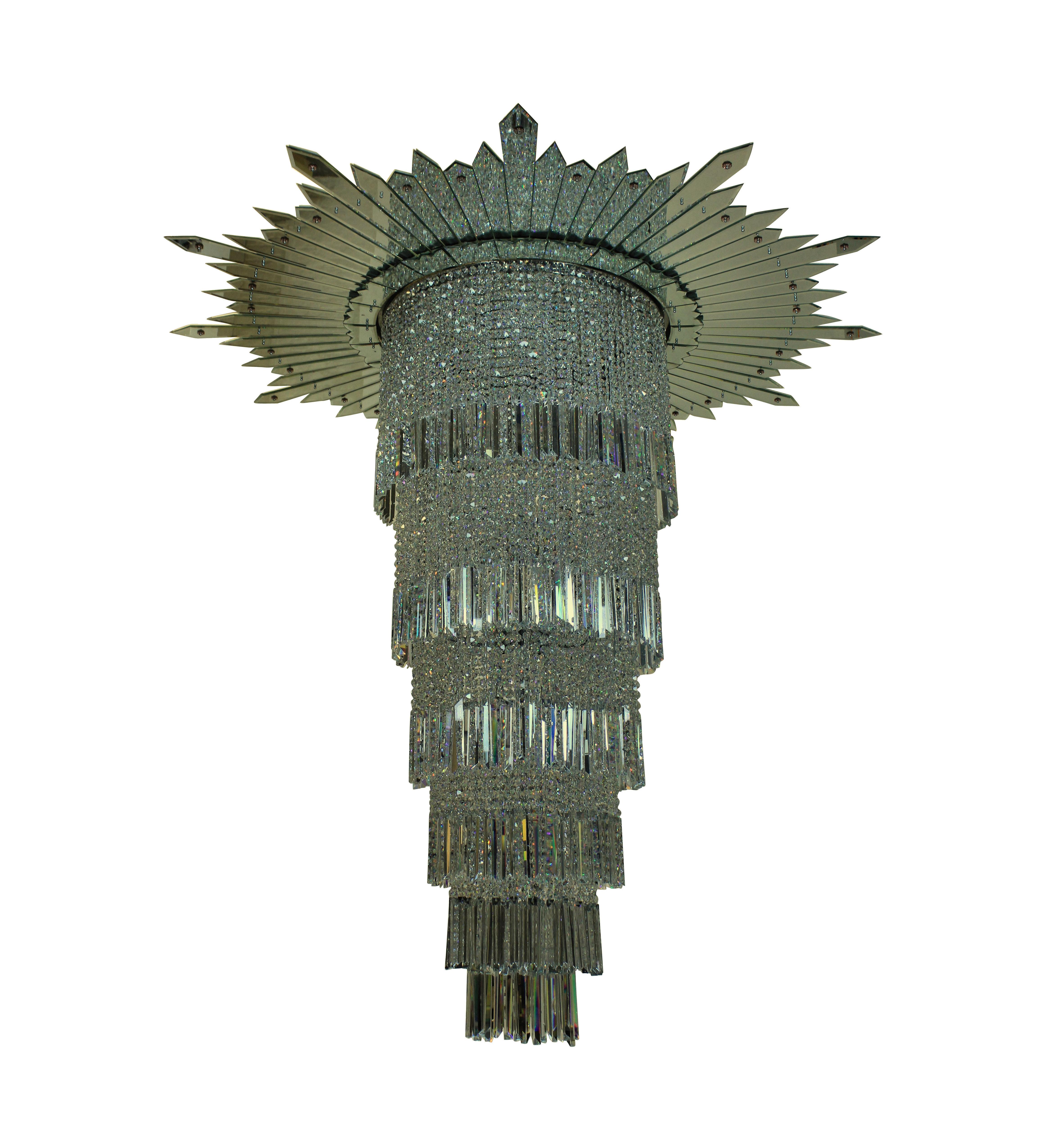 Cut Glass Very Large Art Deco Chandelier from the Original Adelphi Building, London For Sale