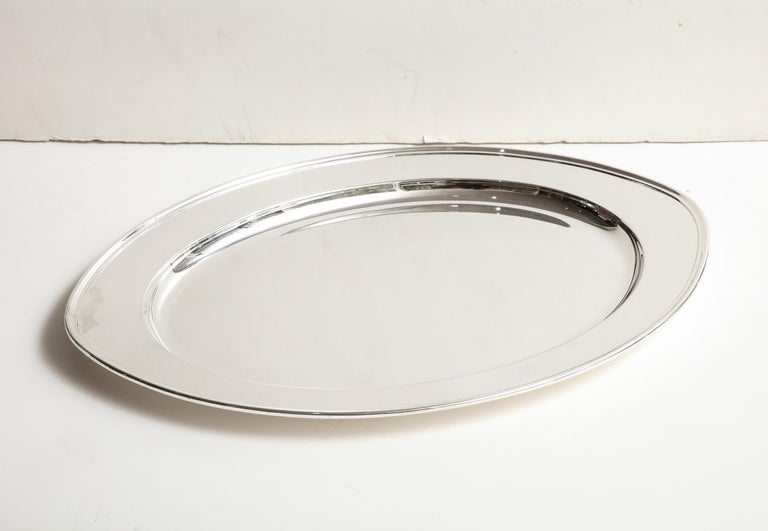 American Very Large Art Deco Period Solid Sterling Silver Serving Platter/Tray by Gorham For Sale