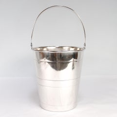 Cubitera Schofield de plata de ley, estilo Art Déco, muy grande, para hielo o champán