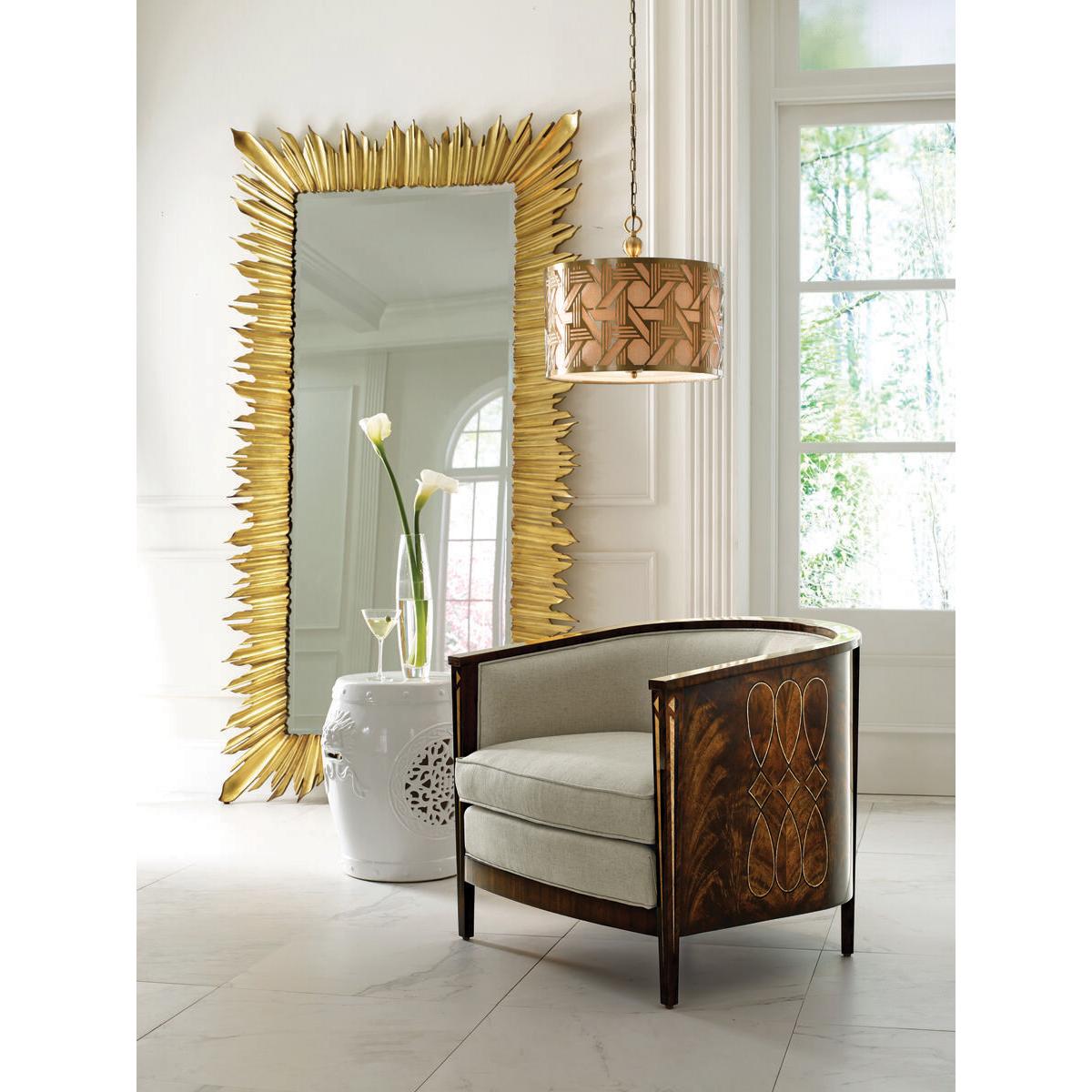 XXIe siècle et contemporain Très grand miroir doré Sunburst de style Art déco en vente