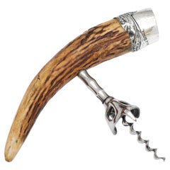 Very Large Art Nouveau Sterling Silver-Mounted Corkscrew
