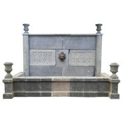 Very large Belgian Bluestone Wall Fountain with Pool Surround