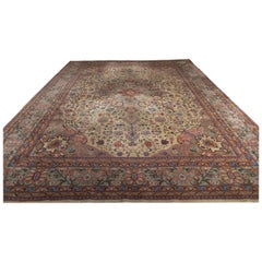 Very Large Bessarabie Handmade Rug or Carpet Lemon and Greens 13 ft 3" x 9 ft 11