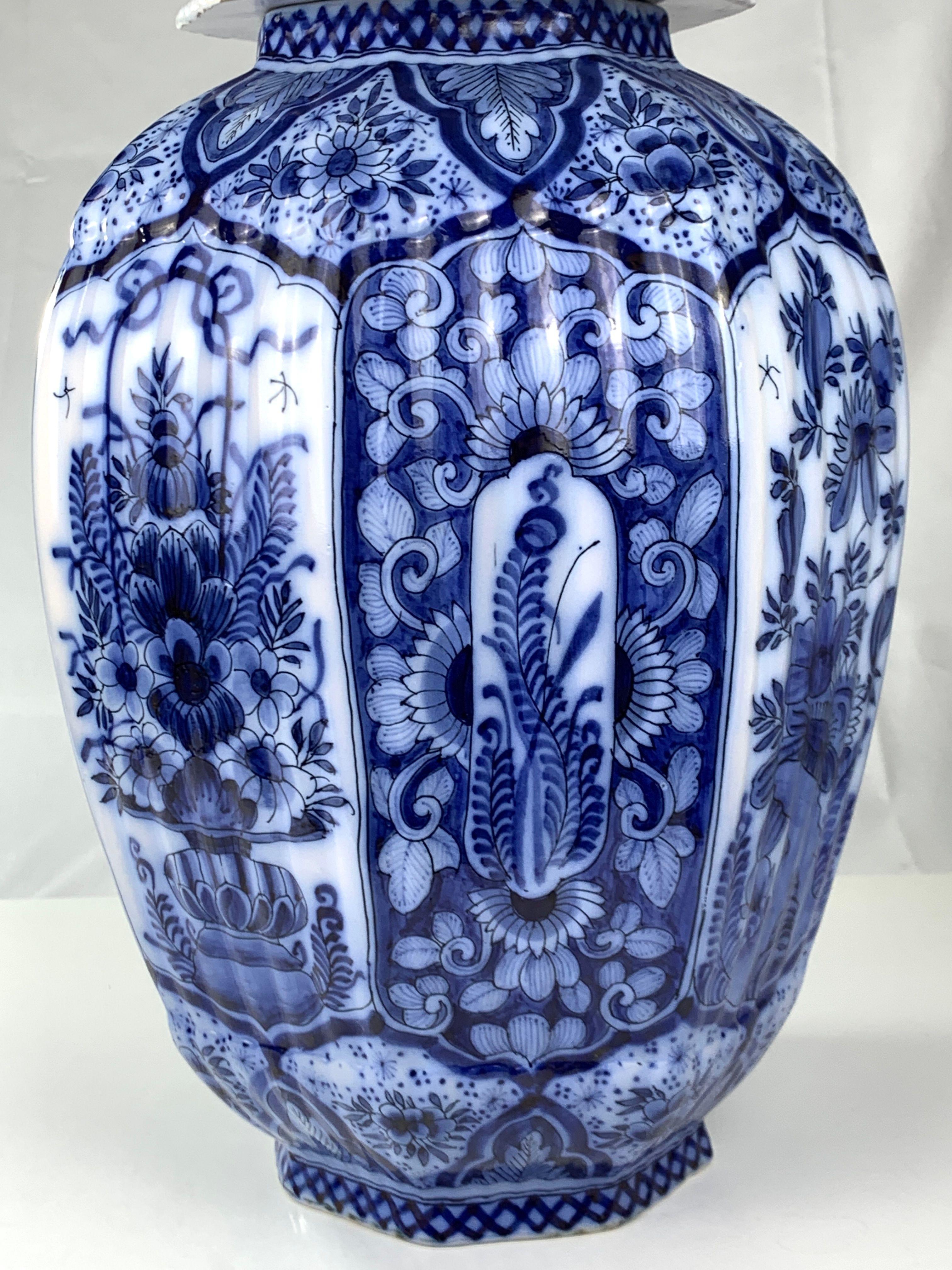 Belgian Very Large Blue and White Delft Jar Belgium circa 1880 For Sale