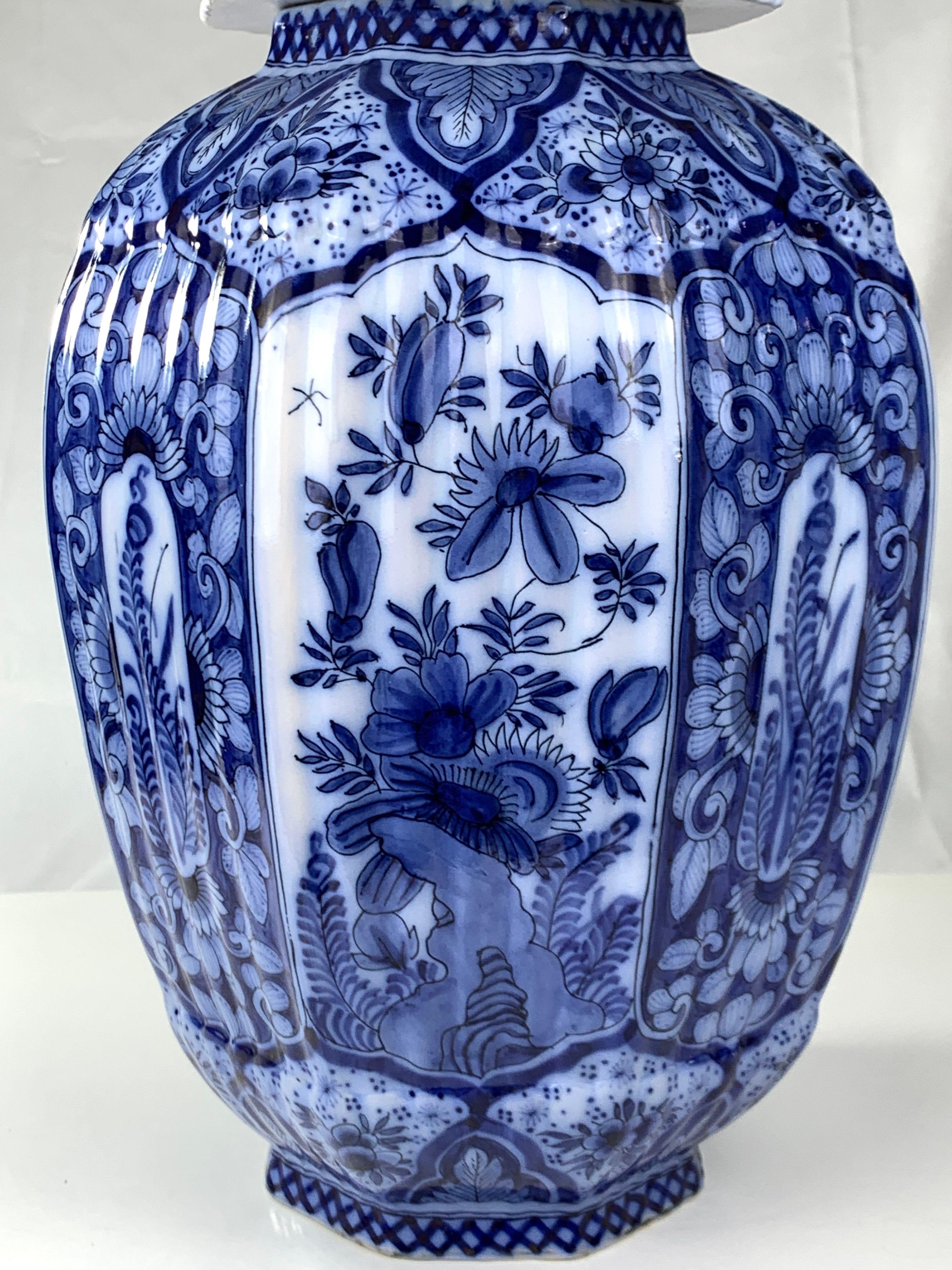 Very Large Blue and White Delft Jar Belgium circa 1880 In Excellent Condition For Sale In Katonah, NY