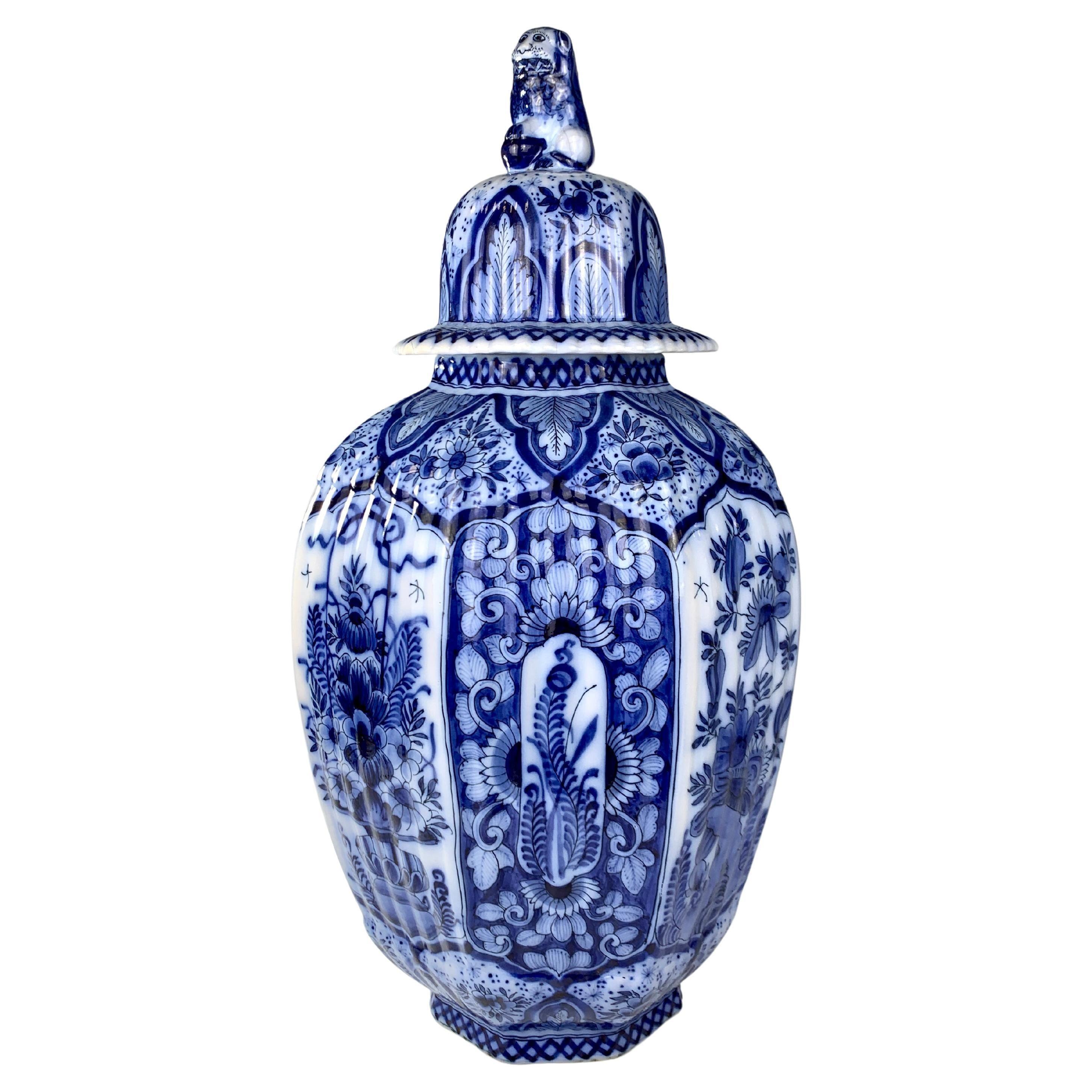Very Large Blue and White Delft Jar Belgium circa 1880