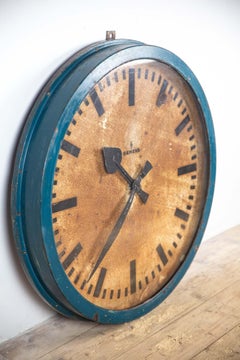 Very Large Blue Siemens Clock
