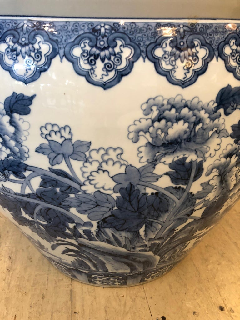 Very Large Blue and White Chinese Ceramic Planter Jardinaire at 1stDibs