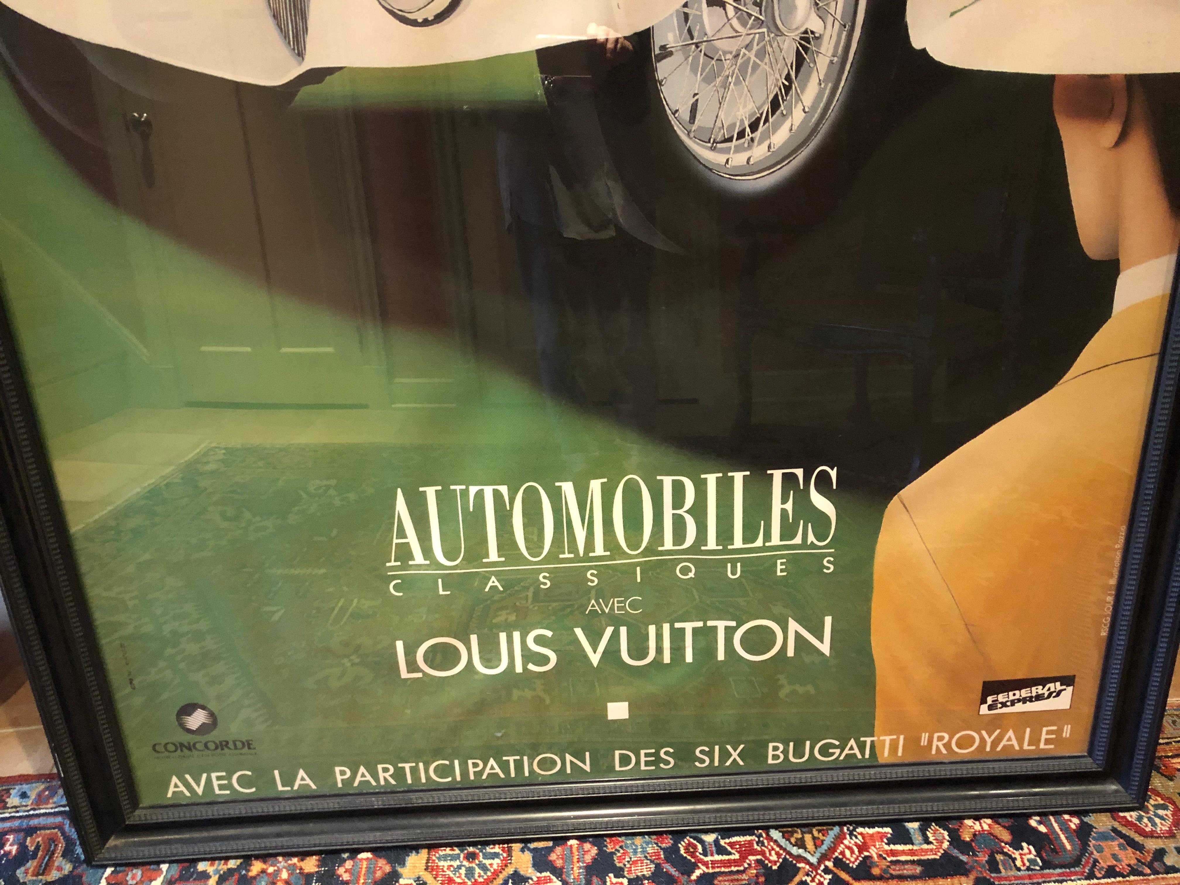 Very Large Bold and Glamorous Art Deco Louis Vuitton and Bugatti Poster 1