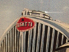 Very Large Bold and Glamorous Art Deco Louis Vuitton and Bugatti Poster