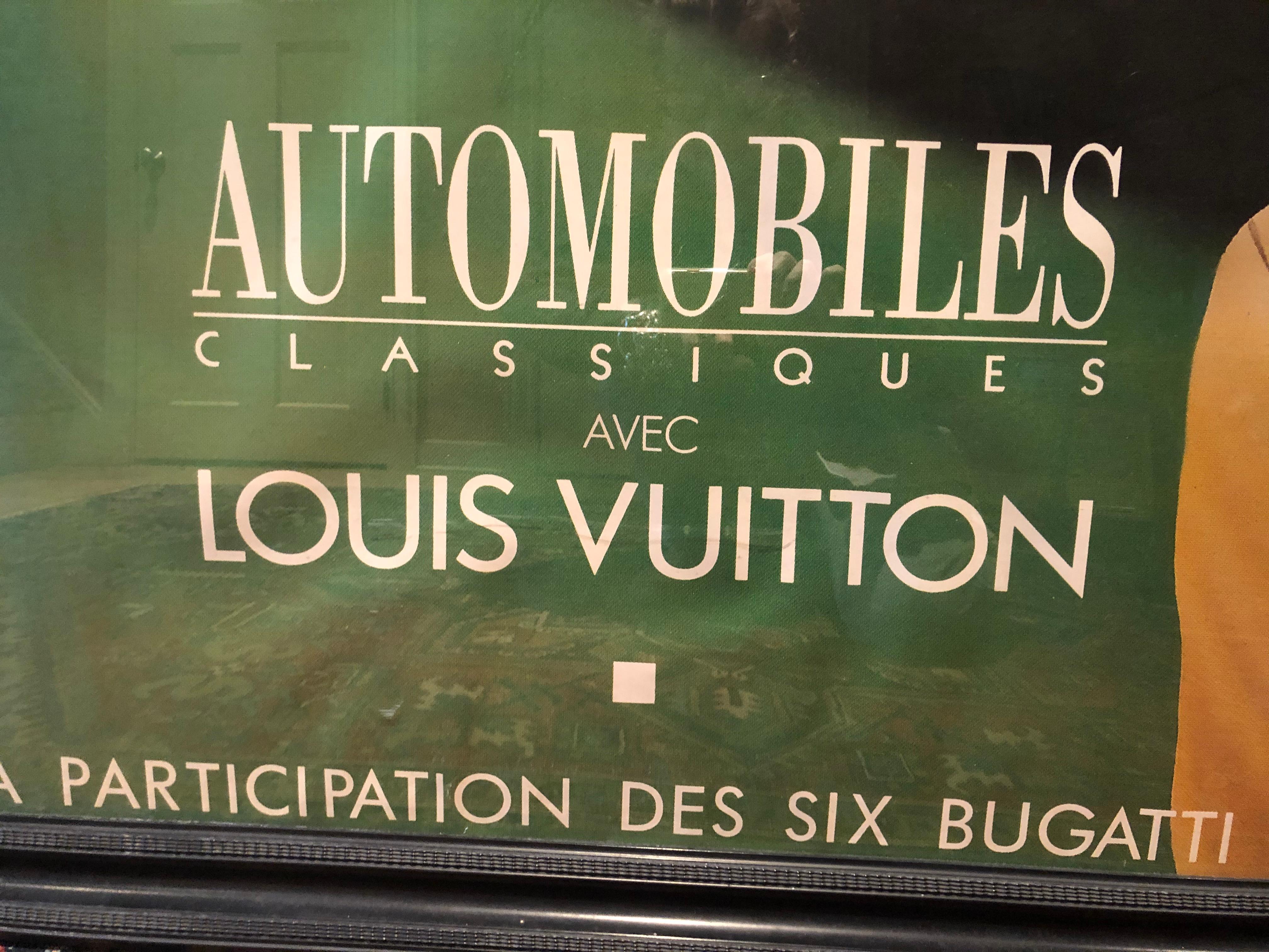 Very Large Bold and Glamorous Art Deco Louis Vuitton and Bugatti Poster For  Sale at 1stDibs