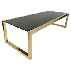 Very Large Brass Midcentury Coffe Table in the Style off Romeo Rega, Italy, 1970