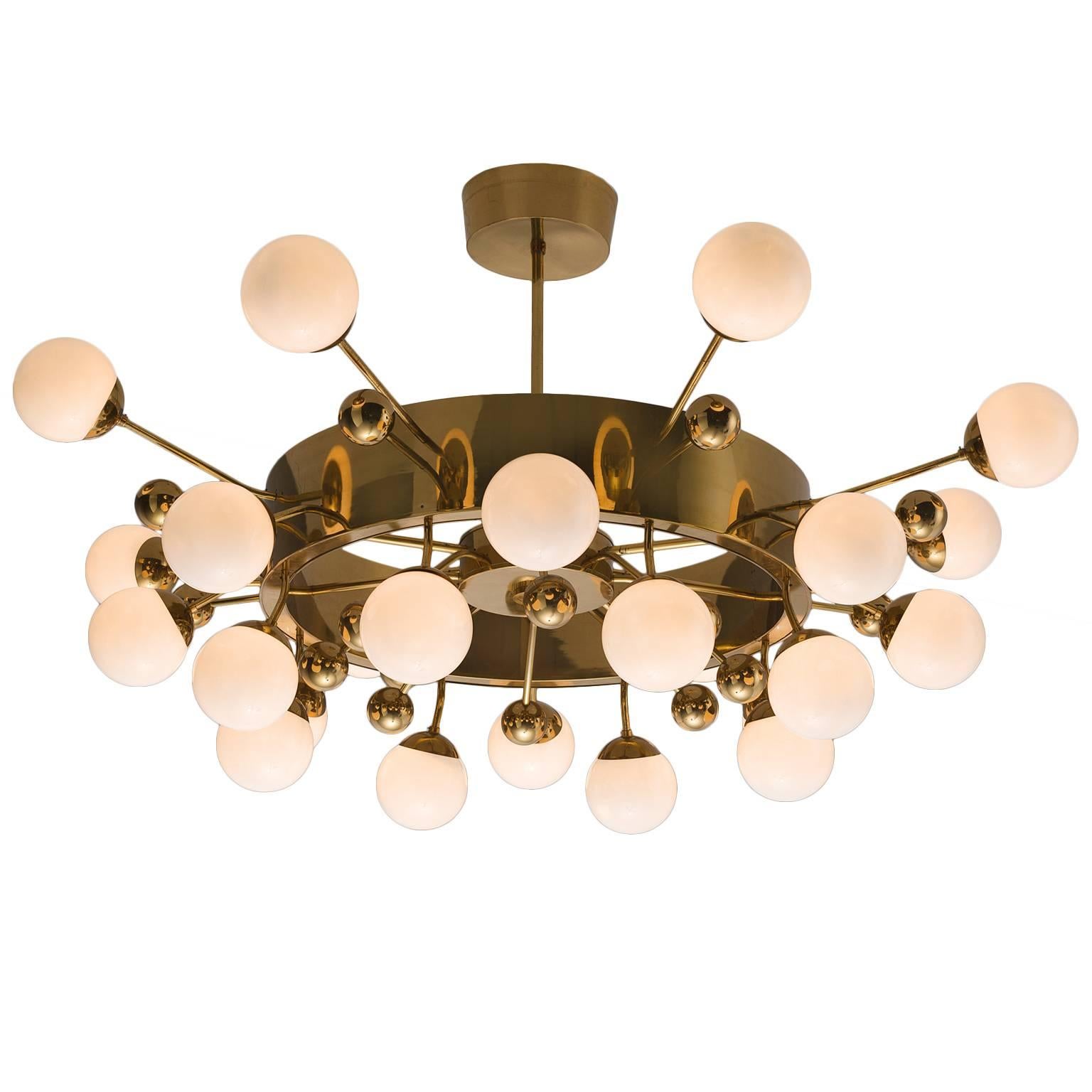 Very Large Brass Sputnik Chandelier, 1960s