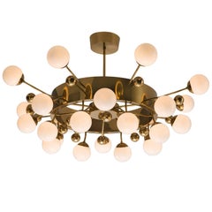 Very Large Brass Sputnik Chandelier, 1960s