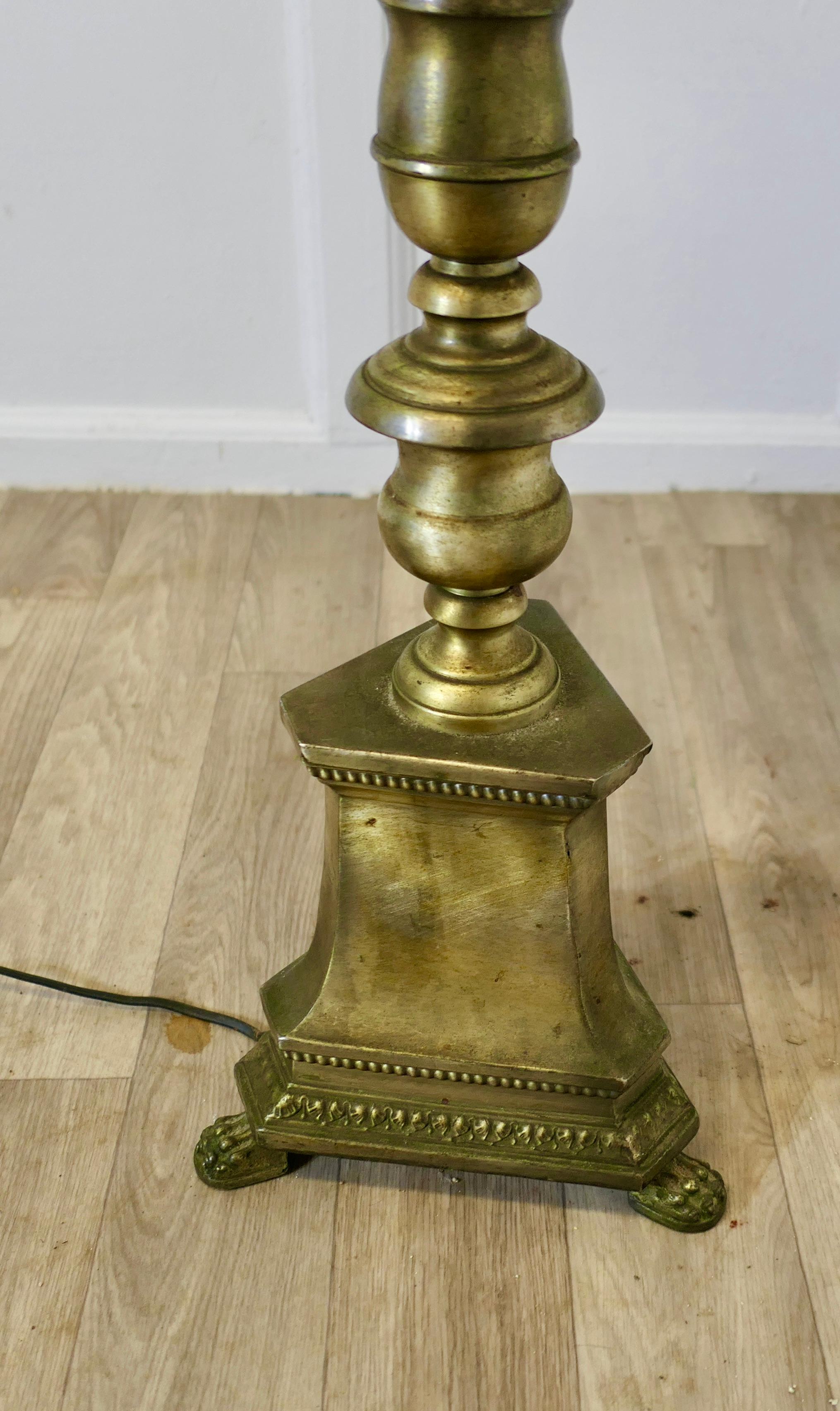 French Provincial Very Large Brass Table Lamp, or a Half Height Floor Lamp For Sale