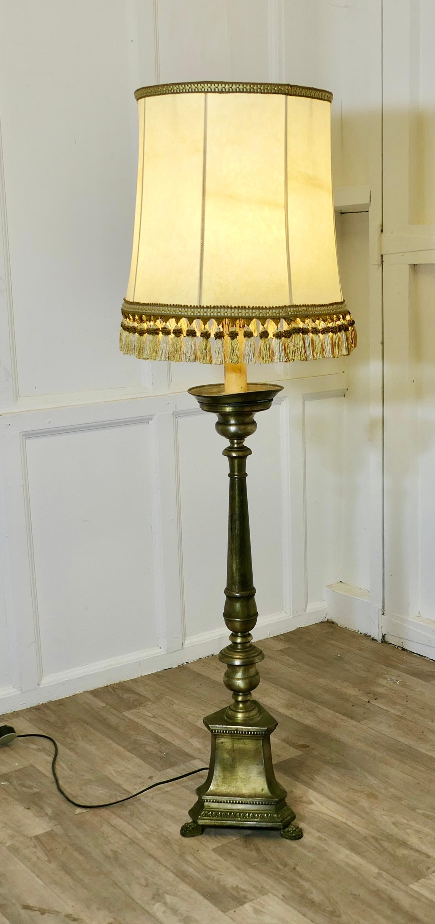 Very Large Brass Table Lamp, or a Half Height Floor Lamp For Sale 1