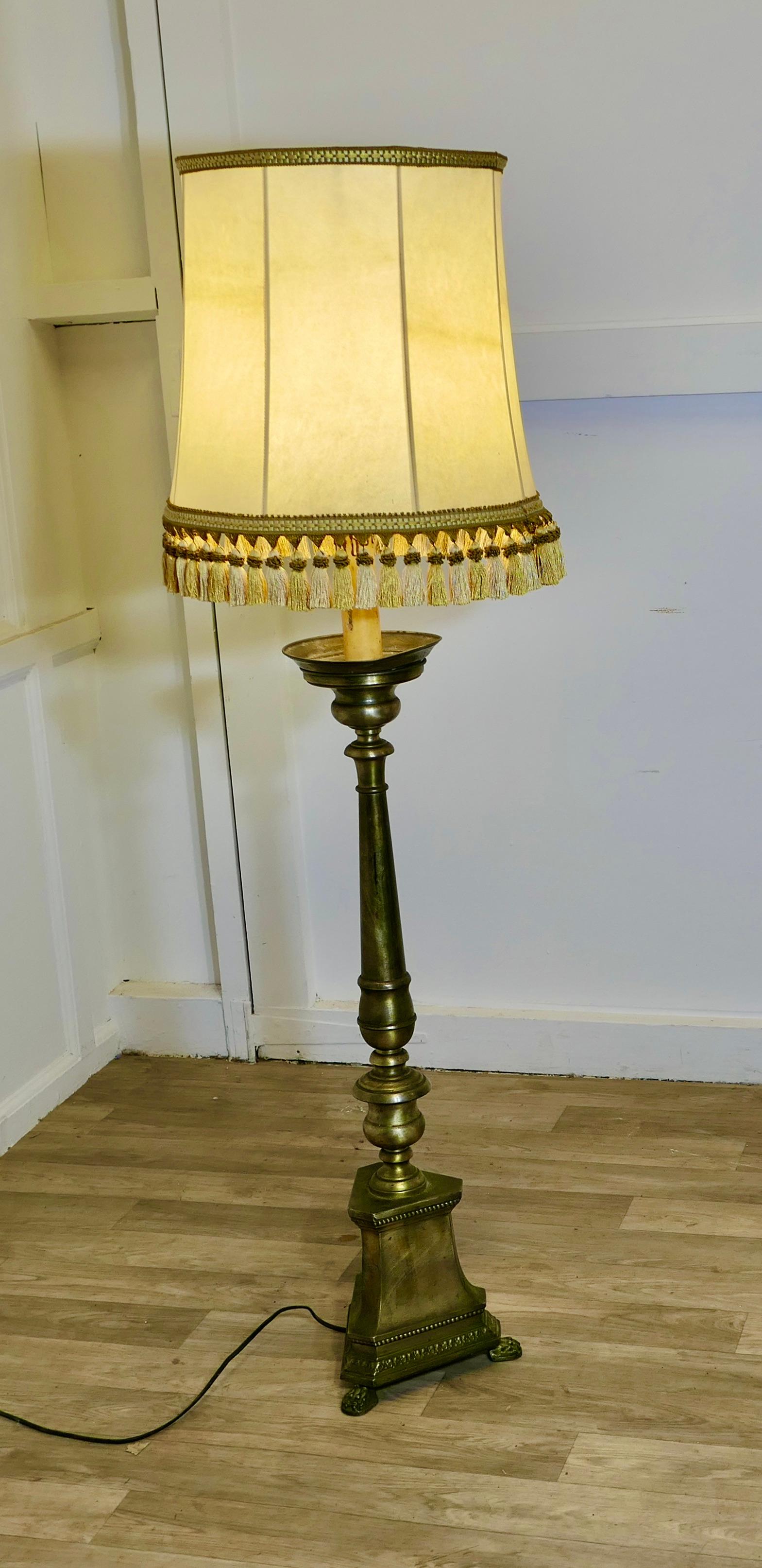 Very Large Brass Table Lamp, or a Half Height Floor Lamp For Sale 4
