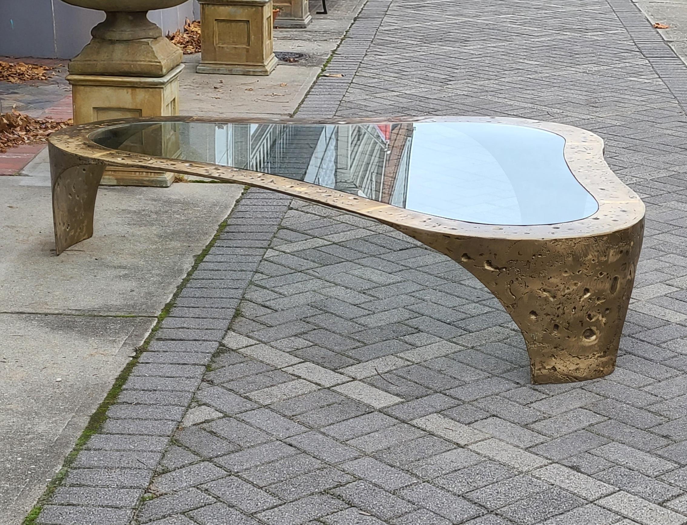 Very Large Bronze Amorphic Coffee Table by Silas Seandel 3