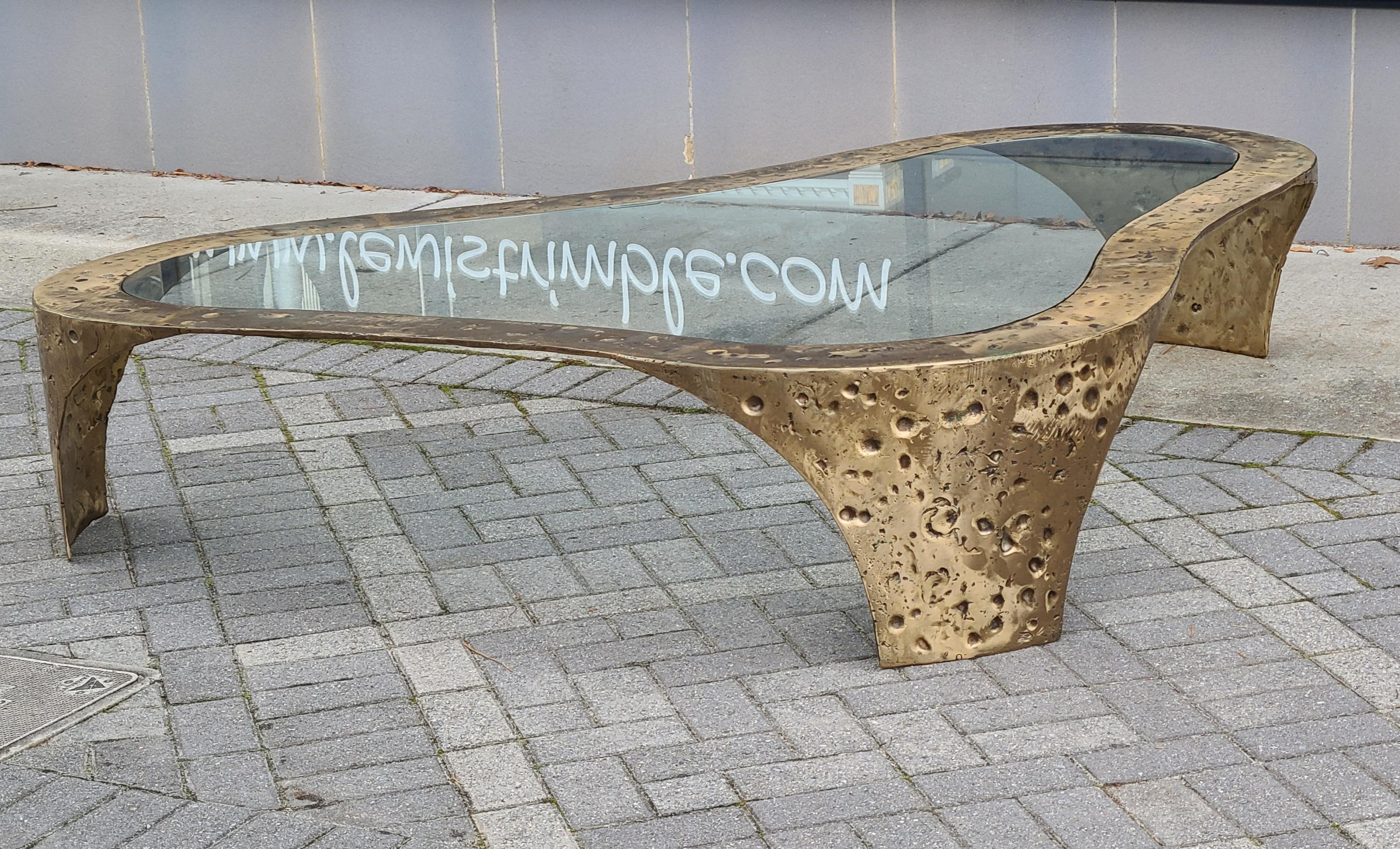 Very Large Bronze Amorphic Coffee Table by Silas Seandel 6
